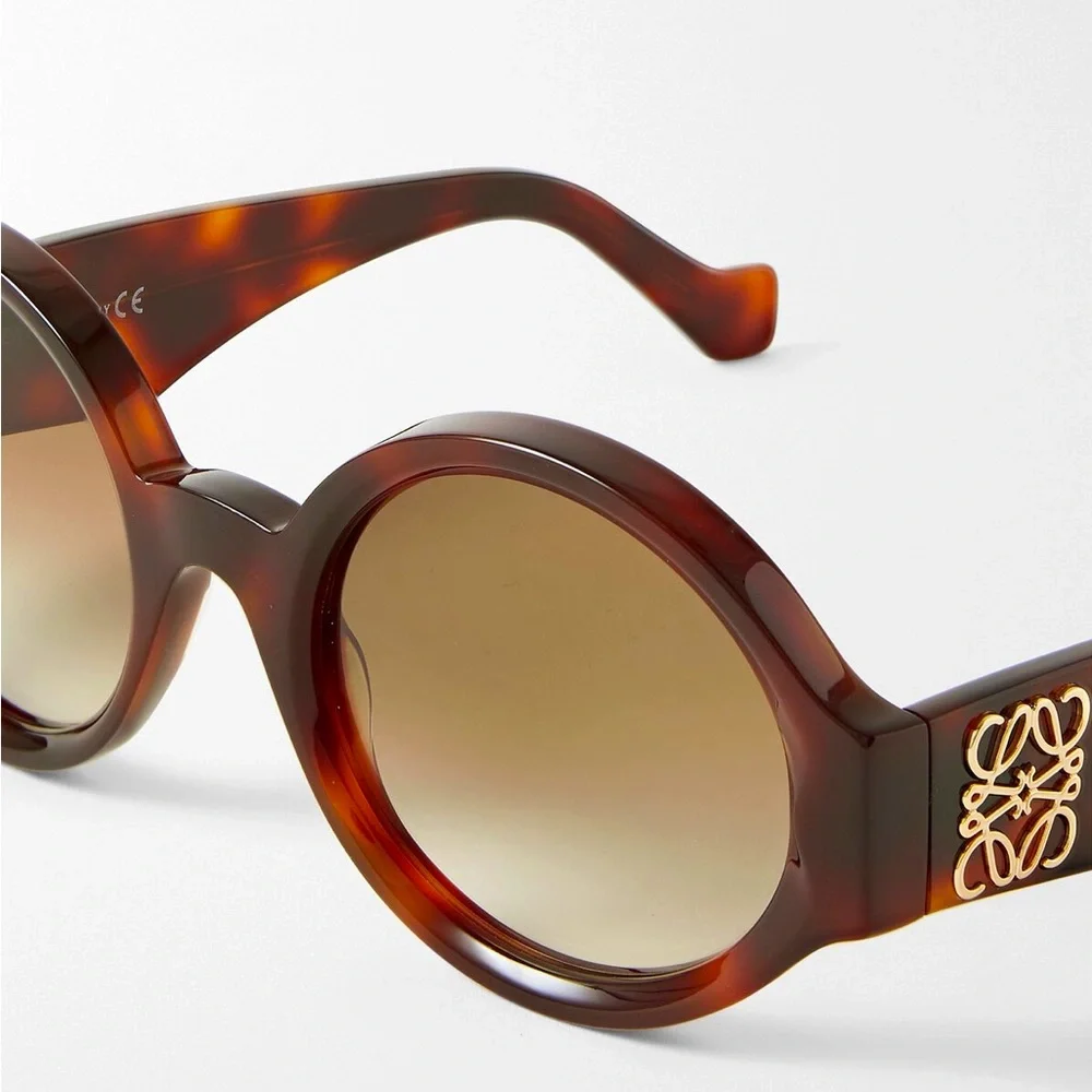NIB LOEWE Story Round Frame Tortoiseshell Acetate Sunglasses - Picture 4 of 12